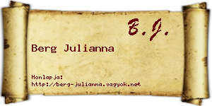 Berg Julianna névjegykártya